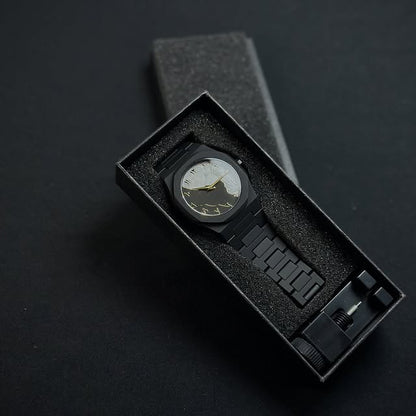 Black Aura Quartz Watch Arabic Dial Watch for Men | Luxury Black Aura Watch for Men