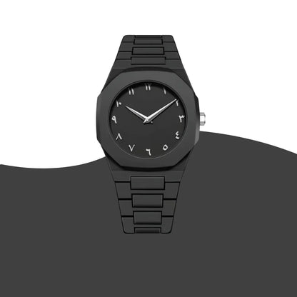 Black Aura Quartz Watch Arabic Dial Watch for Men | Luxury Black Aura Watch for Men